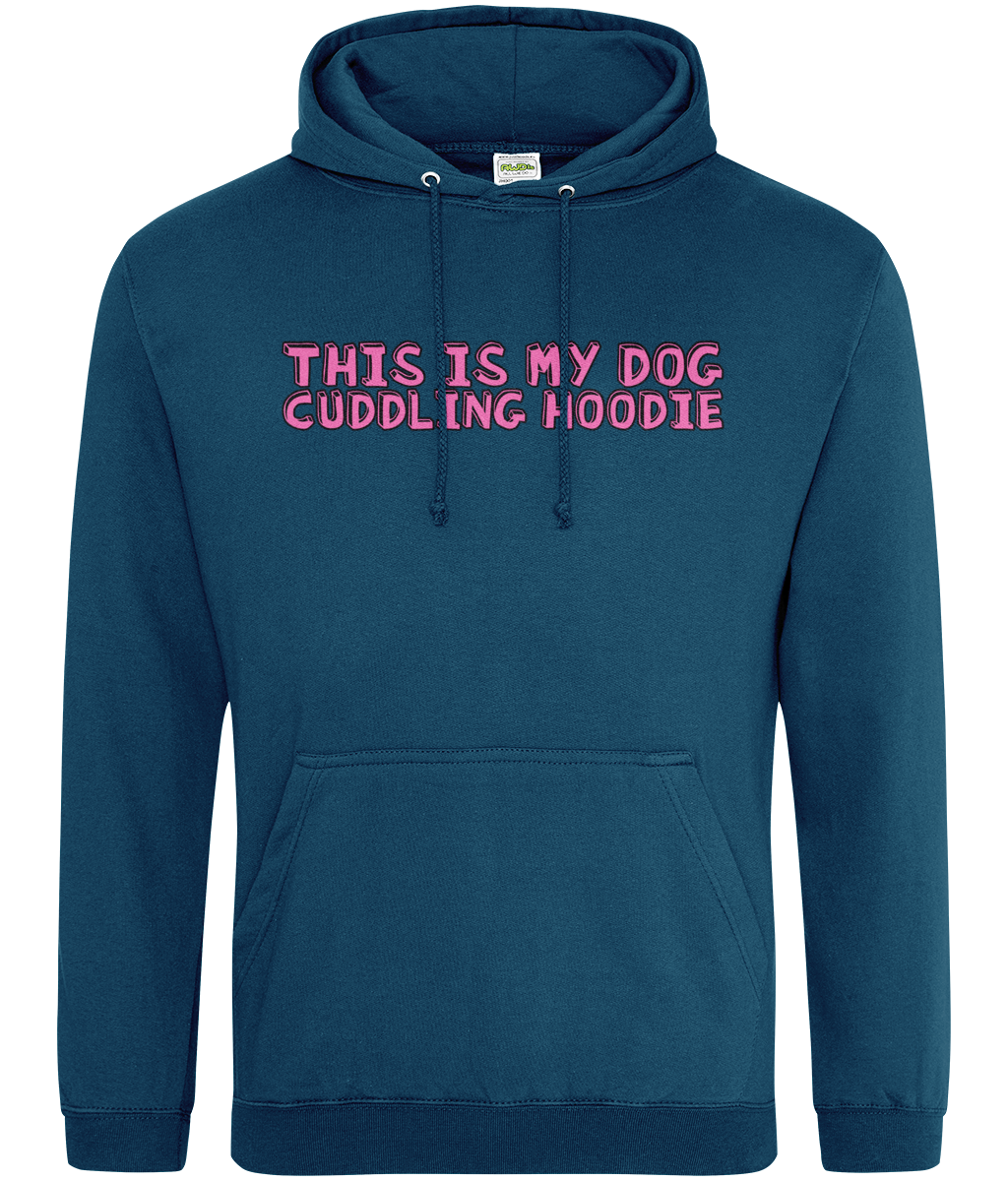 This is my dog cuddling hoodie