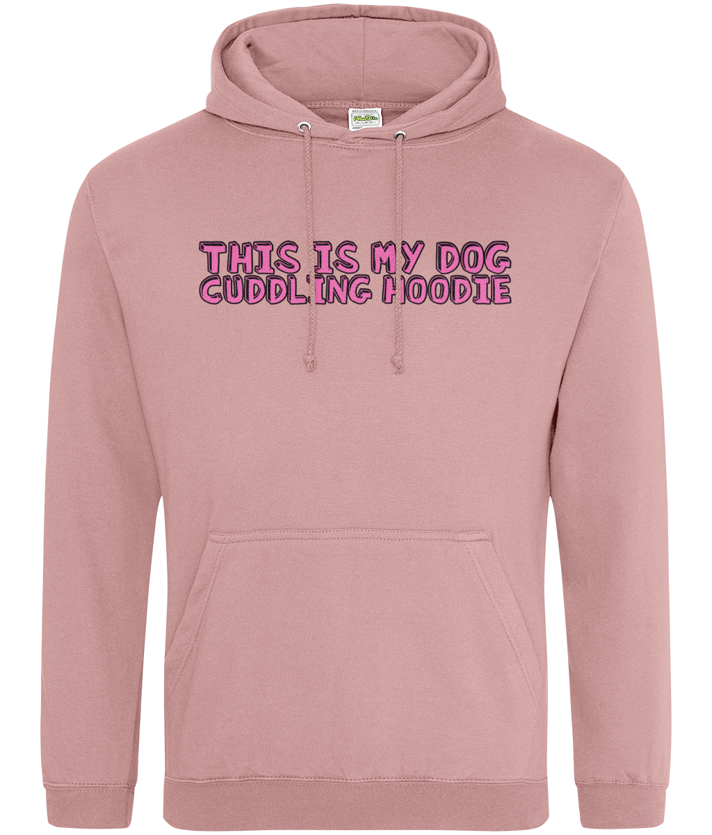 This is my dog cuddling hoodie