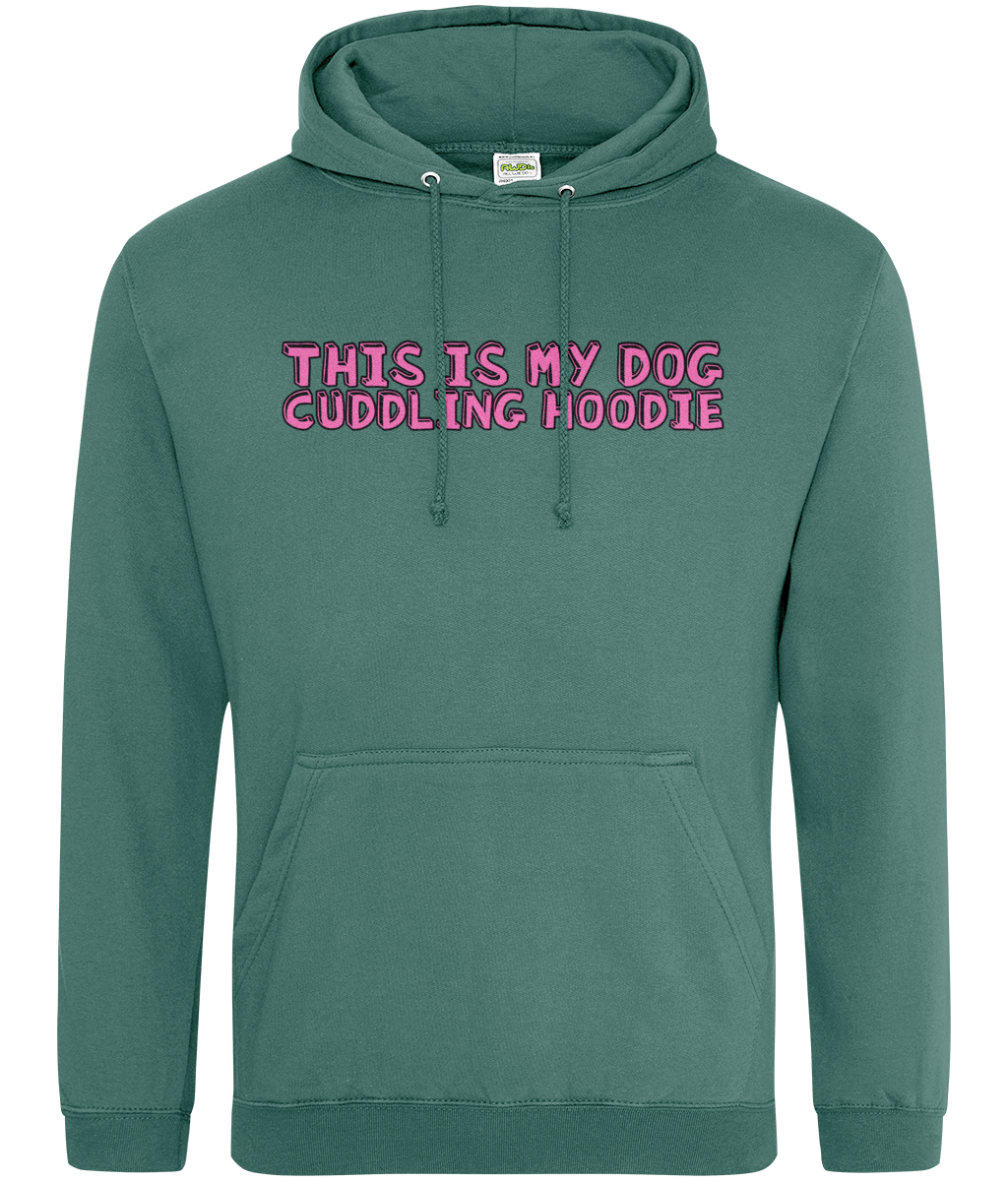 This is my dog cuddling hoodie