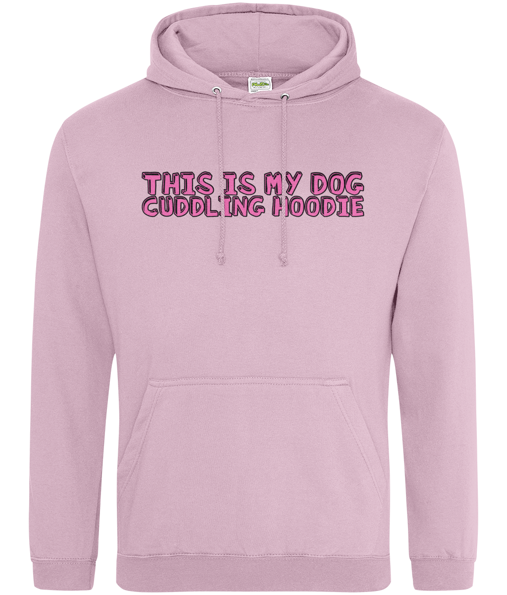 This is my dog cuddling hoodie