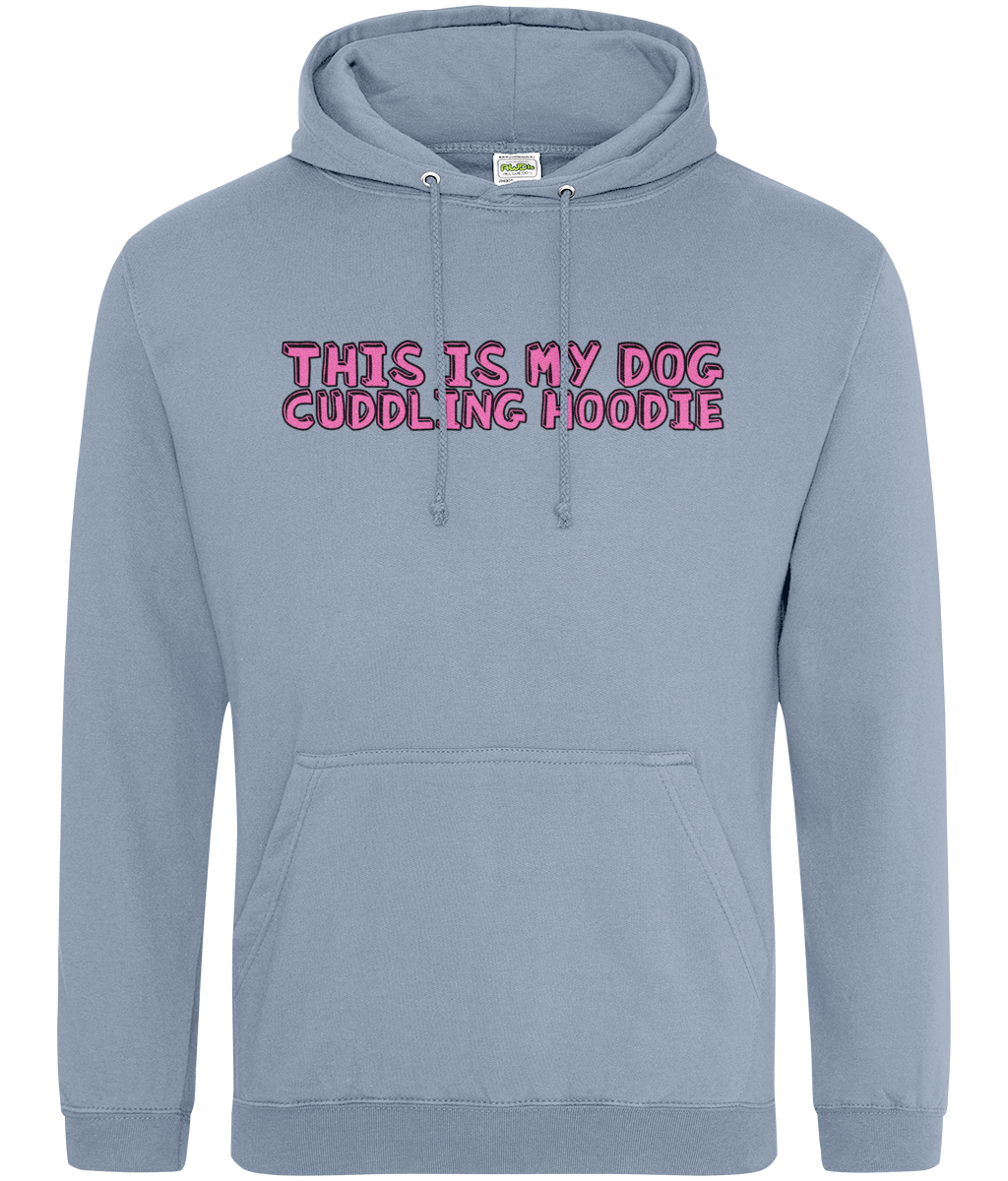 This is my dog cuddling hoodie