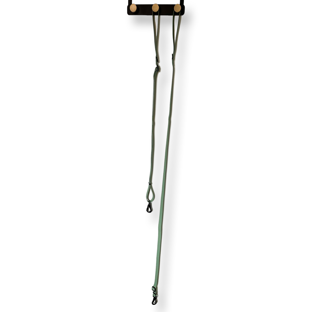 Earthy green adjustable PVC lead - 3ft to 5ft dog leash