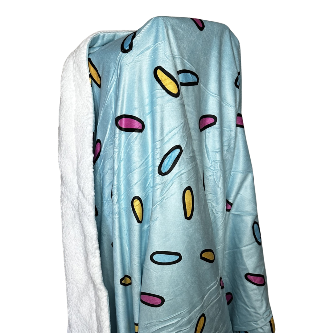 Blue Sprinkles For Days blanket LARGE - fleece dog blanket - Pup Chic Boutique
