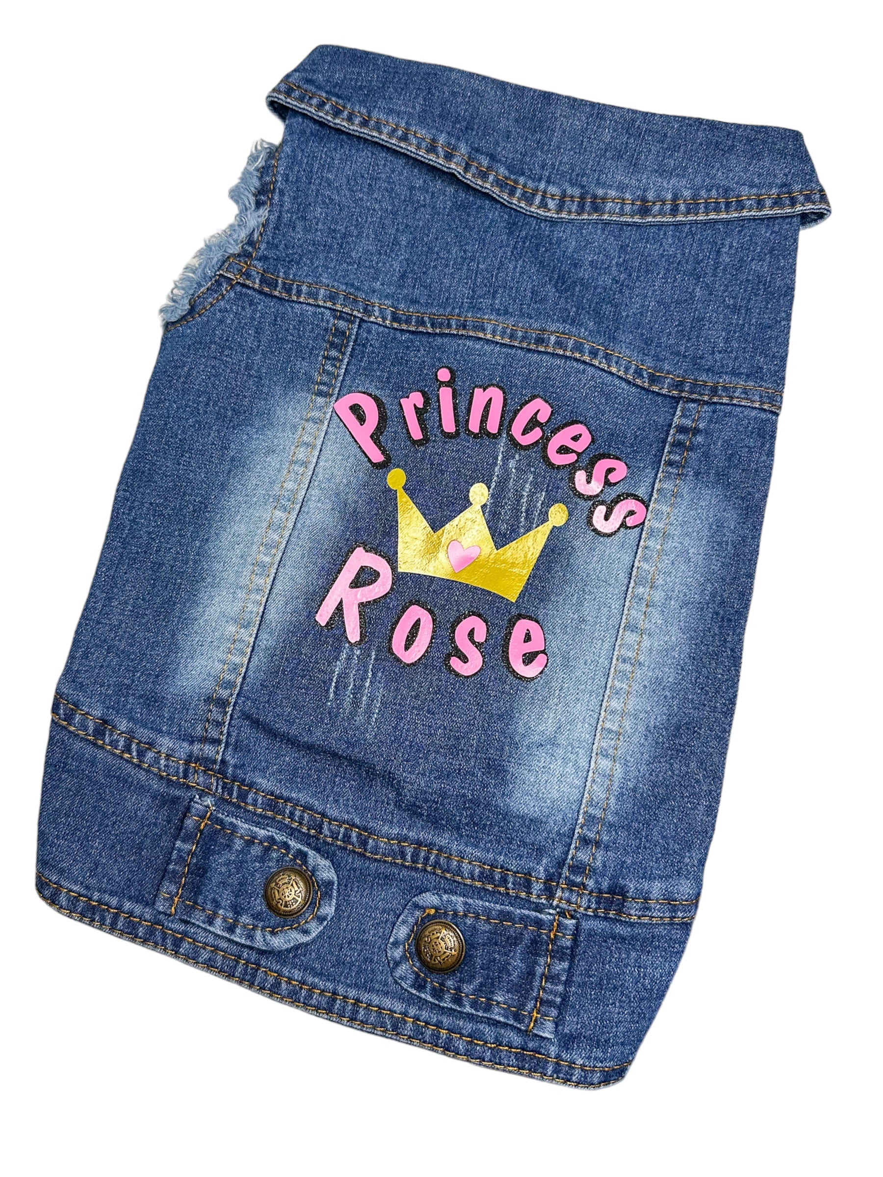 Personalised dog denim jacket - blue - Pup Chic Boutique