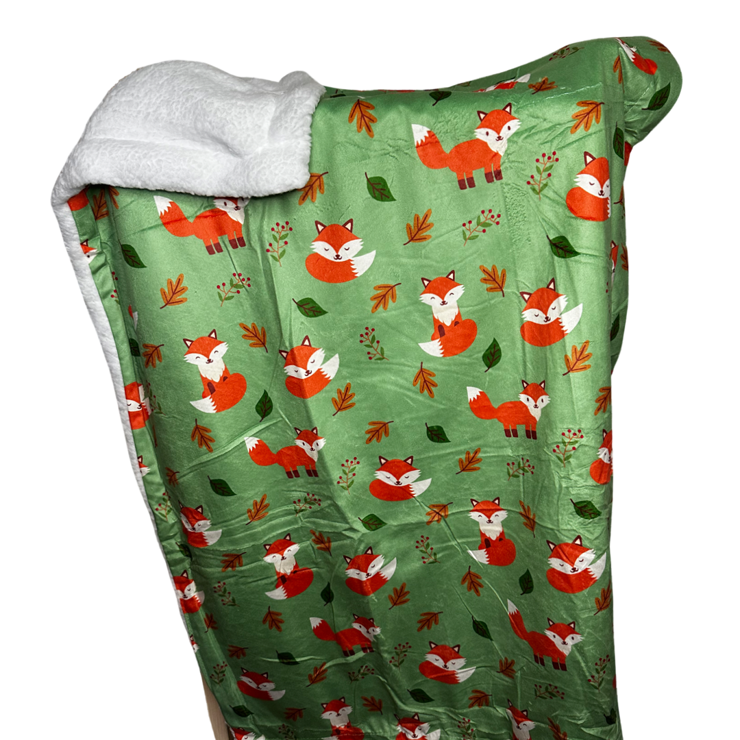 Inquisitive Fox blanket - fleece dog blanket - Pup Chic Boutique