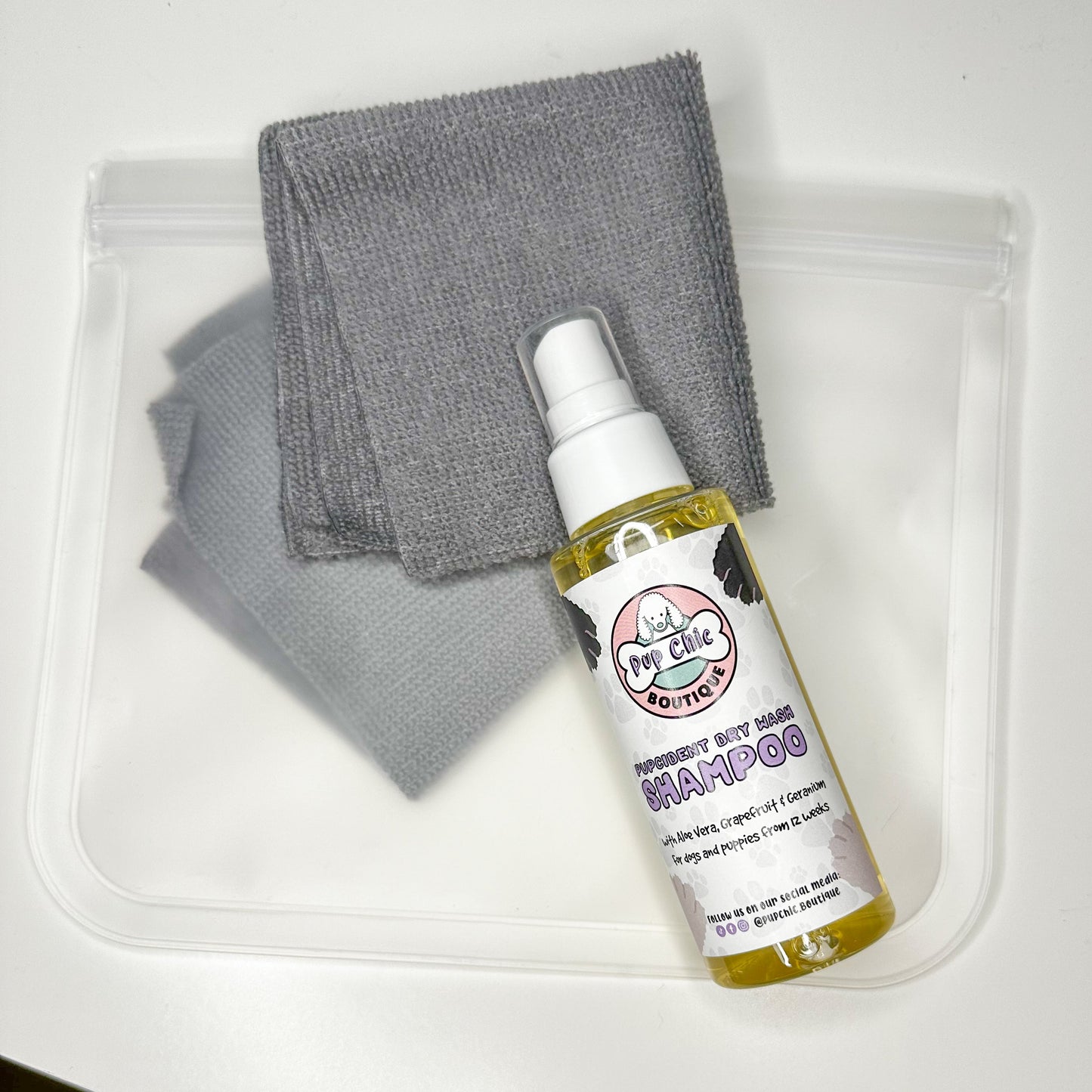 Pupcident on the go wash cloths and bag