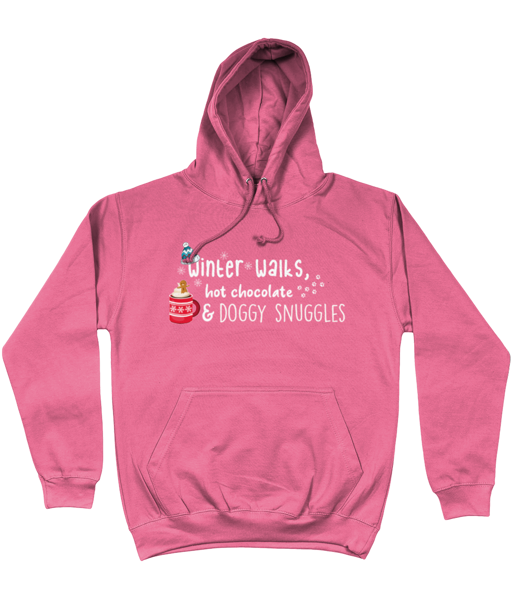 winter walks, hot chocolate and doggy snuggles hoodie