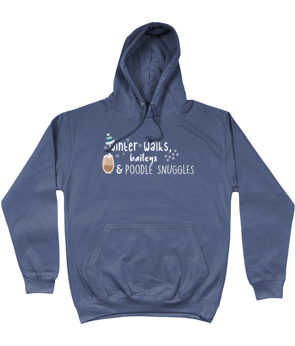 winter walks baileys and poodle snuggles hoodie