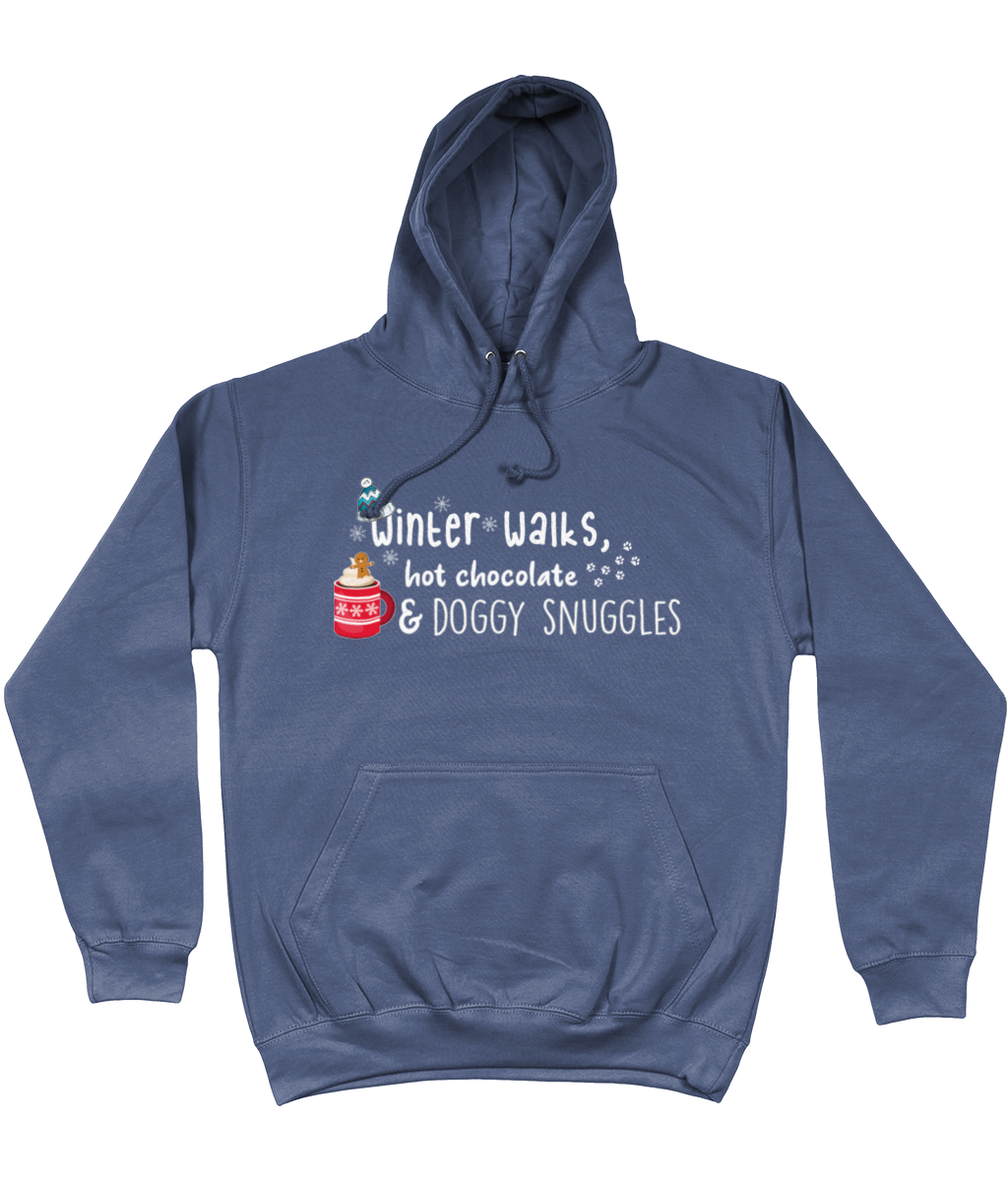winter walks, hot chocolate and doggy snuggles hoodie