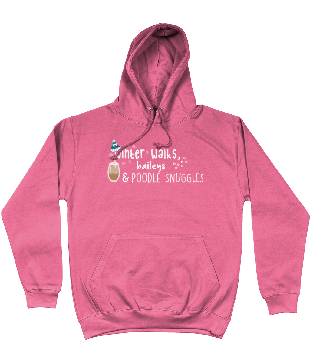 winter walks baileys and poodle snuggles hoodie