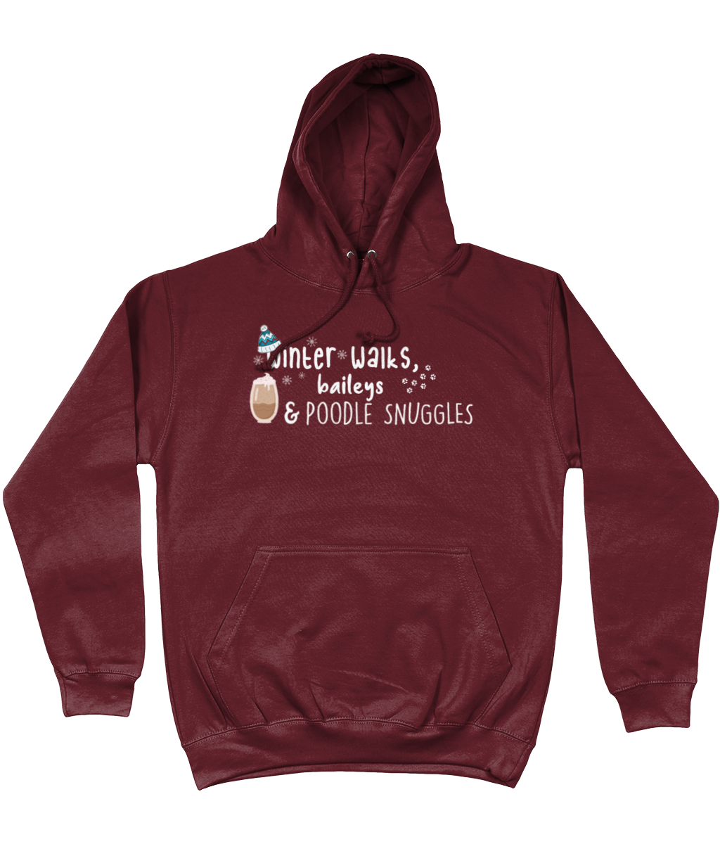 winter walks baileys and poodle snuggles hoodie