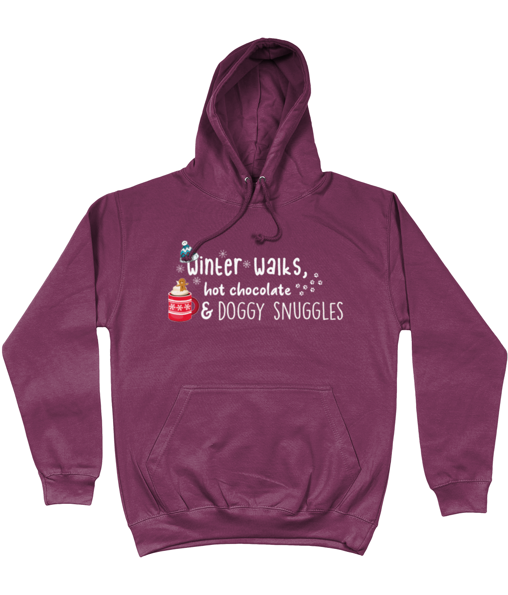 winter walks, hot chocolate and doggy snuggles hoodie