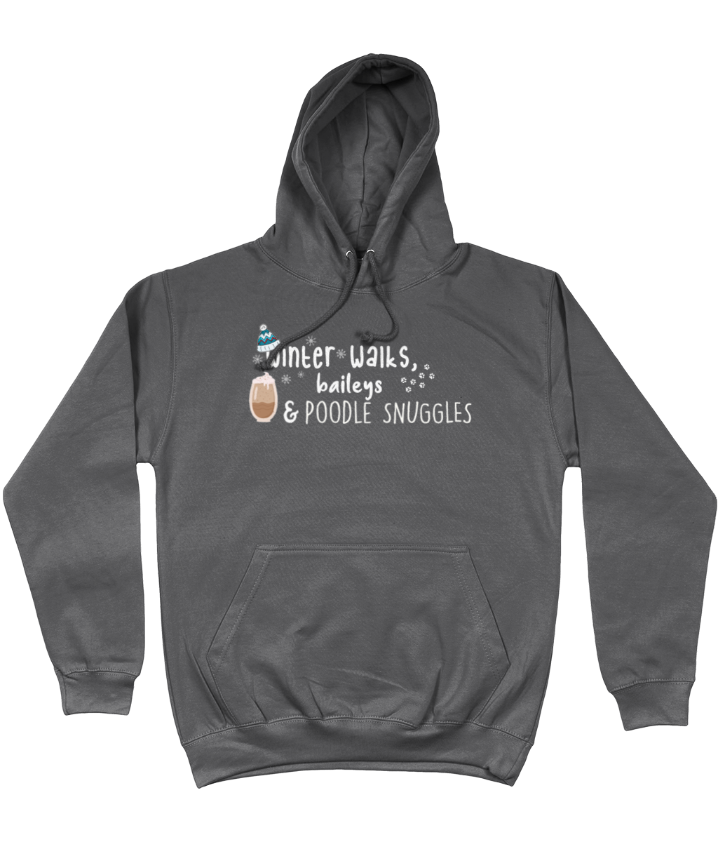winter walks baileys and poodle snuggles hoodie