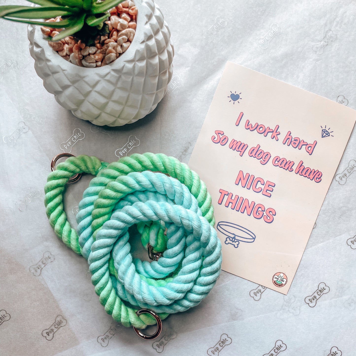aqua marine ombre adjustable rope lead