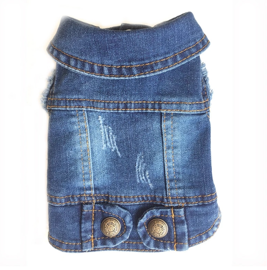 Personalised dog denim jacket - blue - Pup Chic Boutique