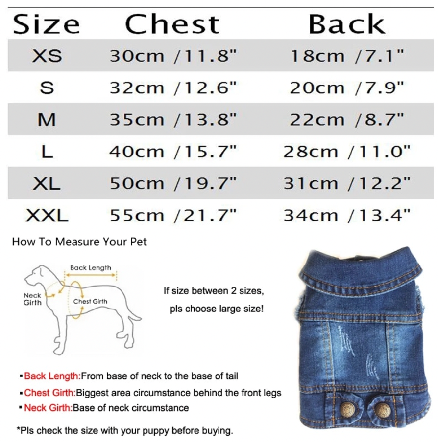 Personalised dog denim jacket - blue - Pup Chic Boutique