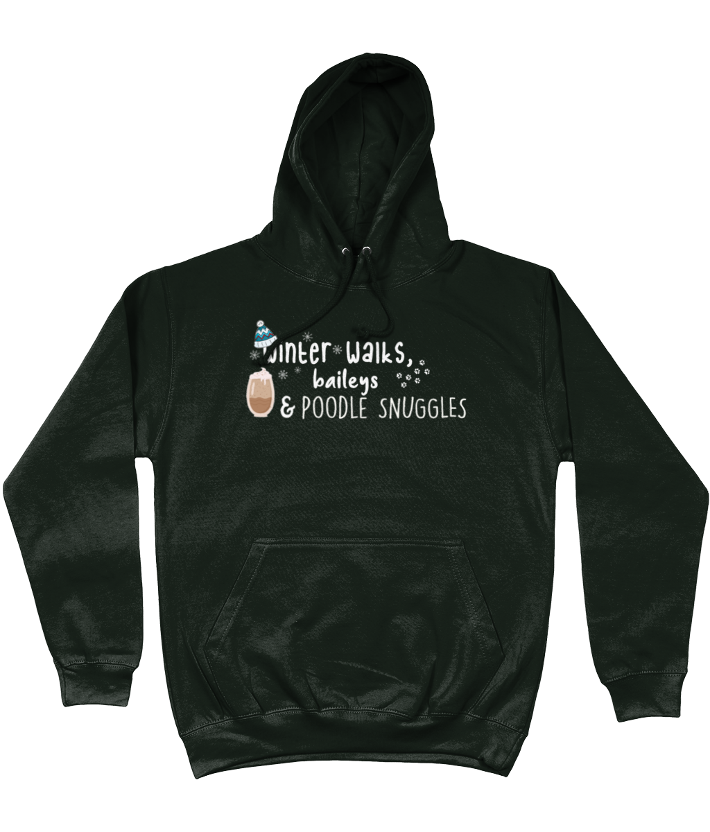 winter walks baileys and poodle snuggles hoodie