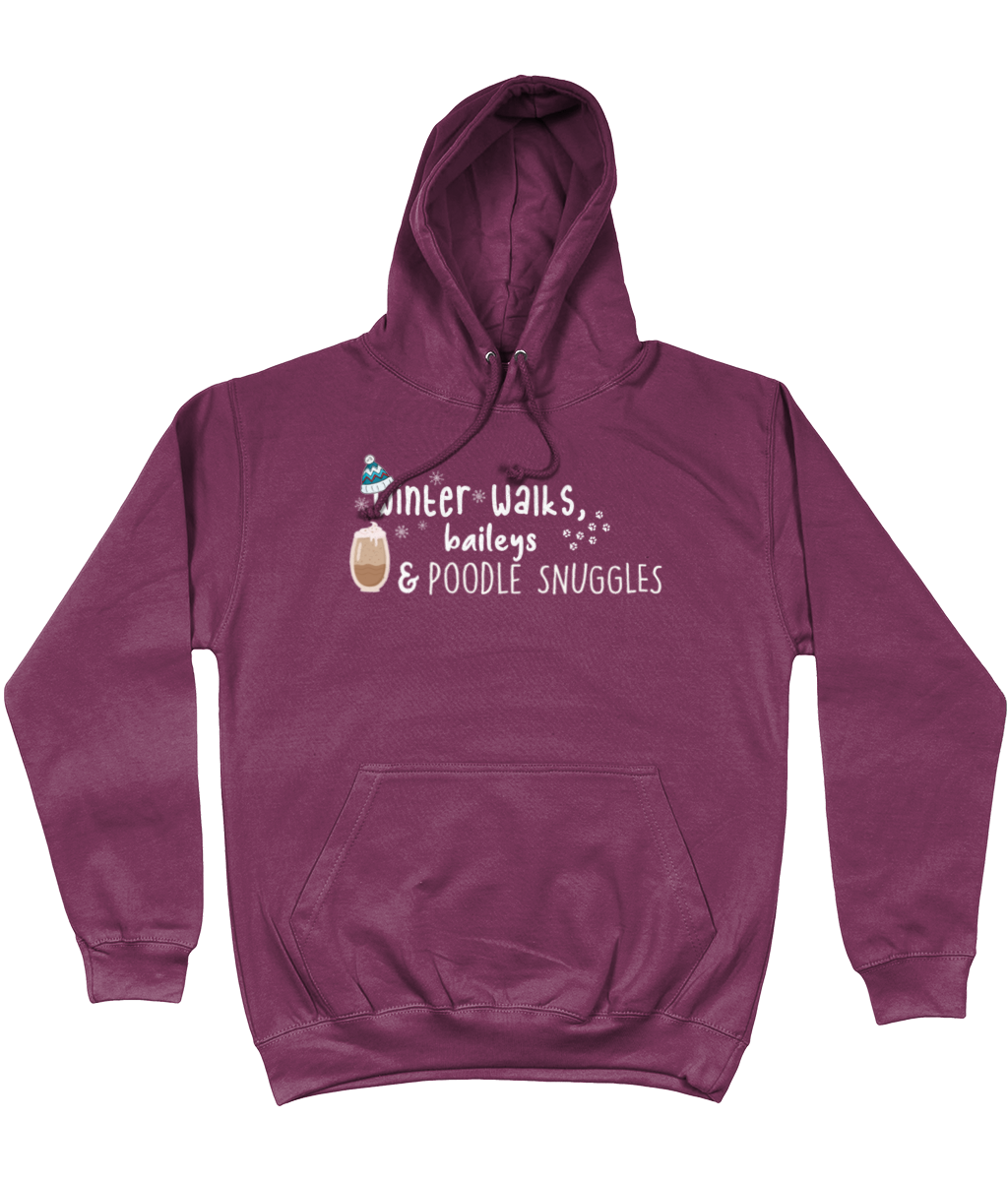 winter walks baileys and poodle snuggles hoodie