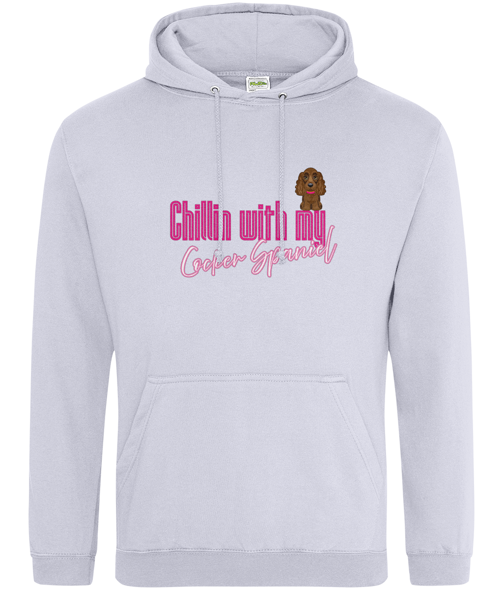 Chillin with my cocker spaniel hoodie chocolate spaniel - Pup Chic Boutique