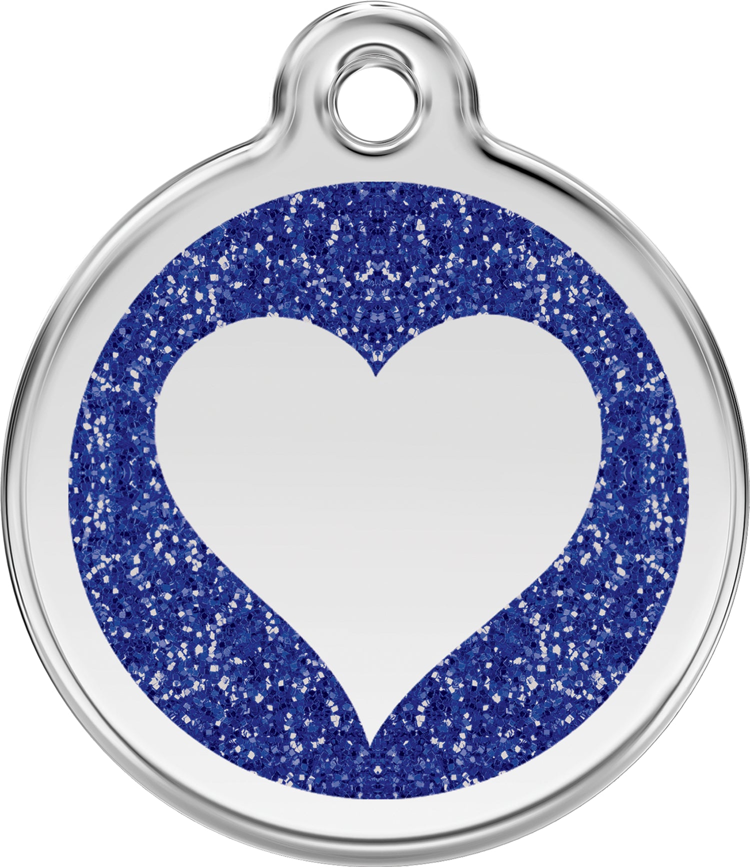 Glitter Heart  Dog ID Tag – Personalised Engraved Tag for Pets