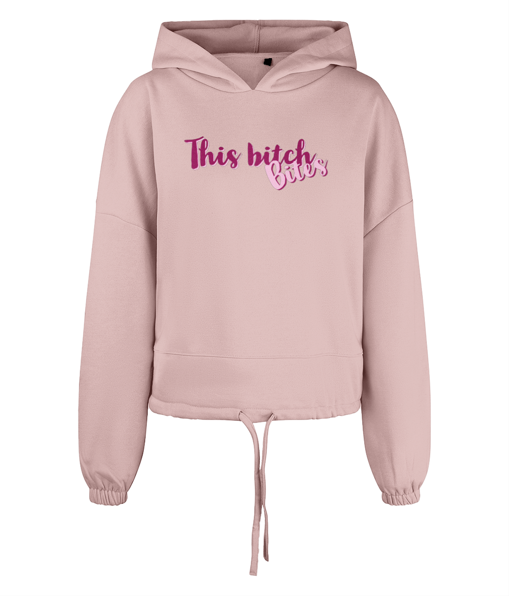 This bitch bites Women's Cropped Oversized Hoodie