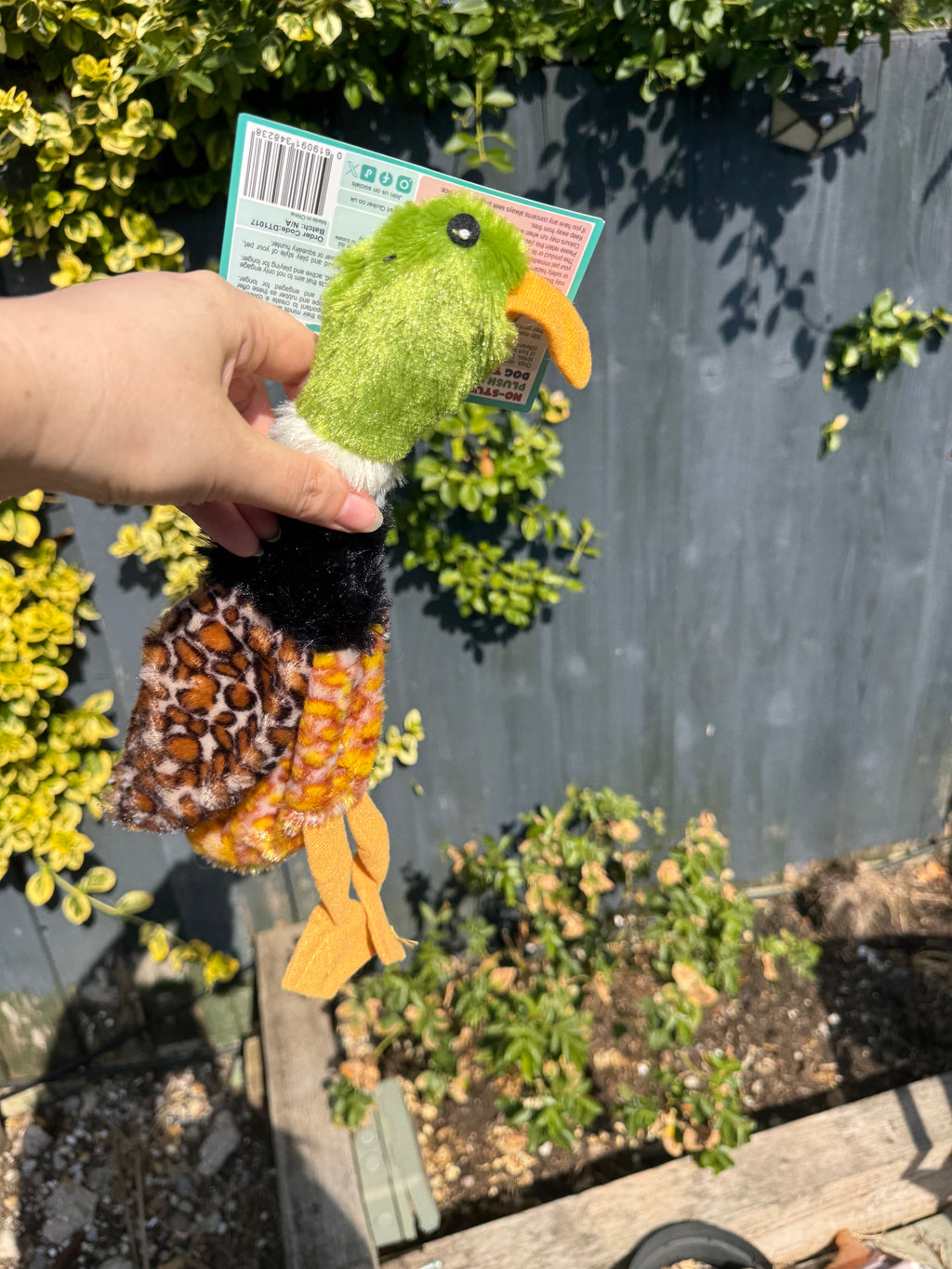 Unstuffed Duck Crinkle Dog Toy