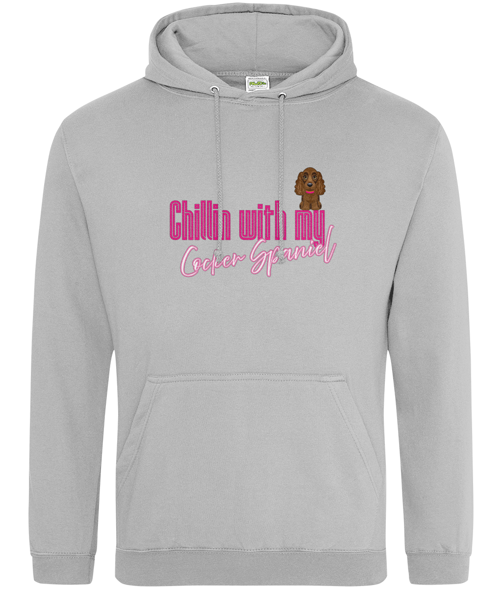 Chillin with my cocker spaniel hoodie chocolate spaniel - Pup Chic Boutique