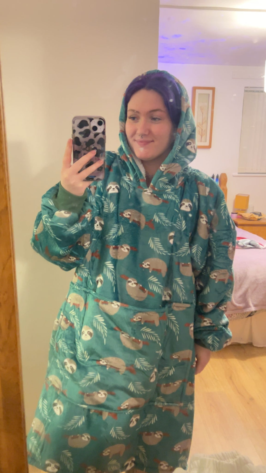 Snuggle Pup Hoodie - Woodland Wonderland - dog lover wearable blanket - dog carrier hoodie