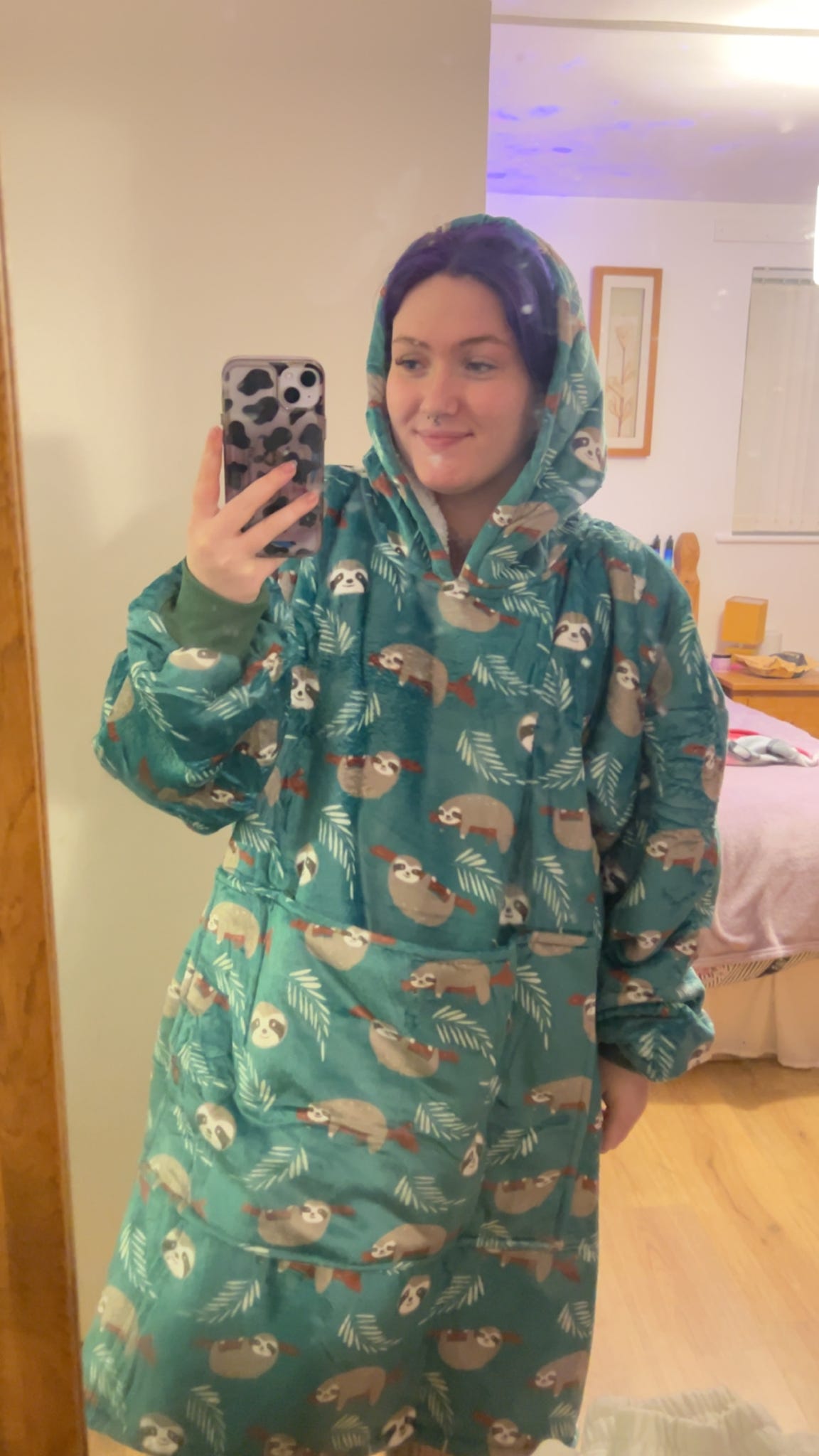 Snuggle Pup Hoodie - Woodland Wonderland - dog lover wearable blanket - dog carrier hoodie