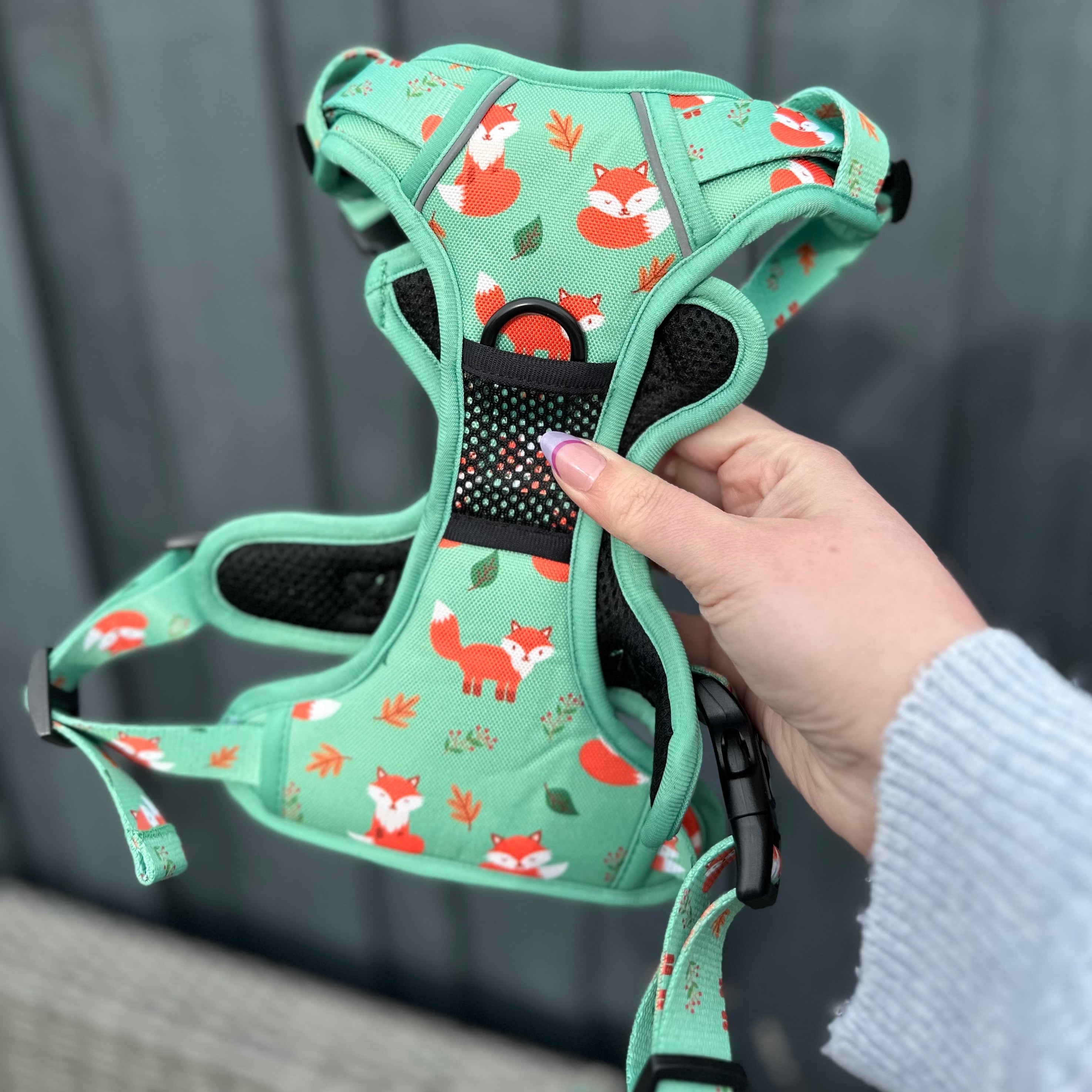 Inquisitive Fox Tuff Stuff dog harness - longer body no pull harness with handle - Pup Chic Boutique