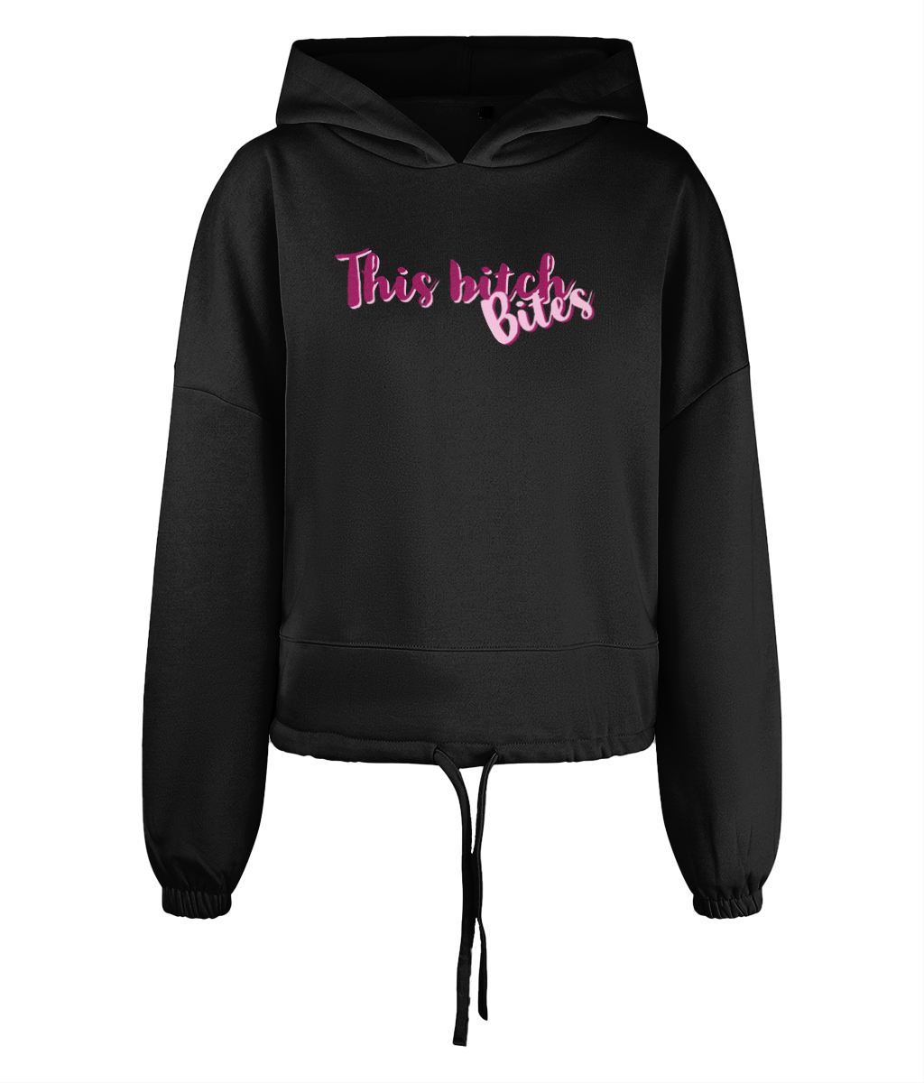 This bitch bites Women's Cropped Oversized Hoodie