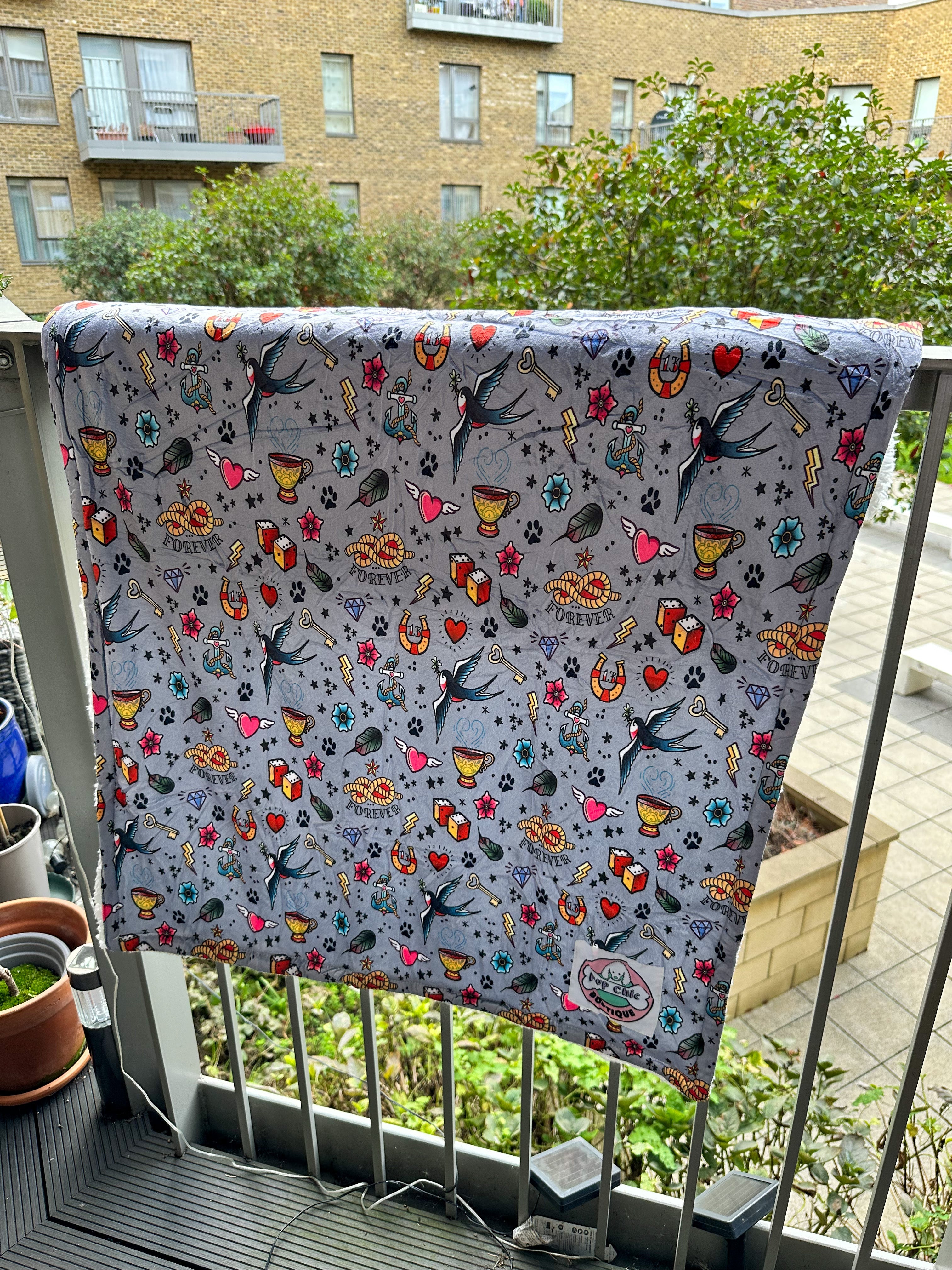 Artful Dogster blanket LARGE - fleece dog blanket - Pup Chic Boutique