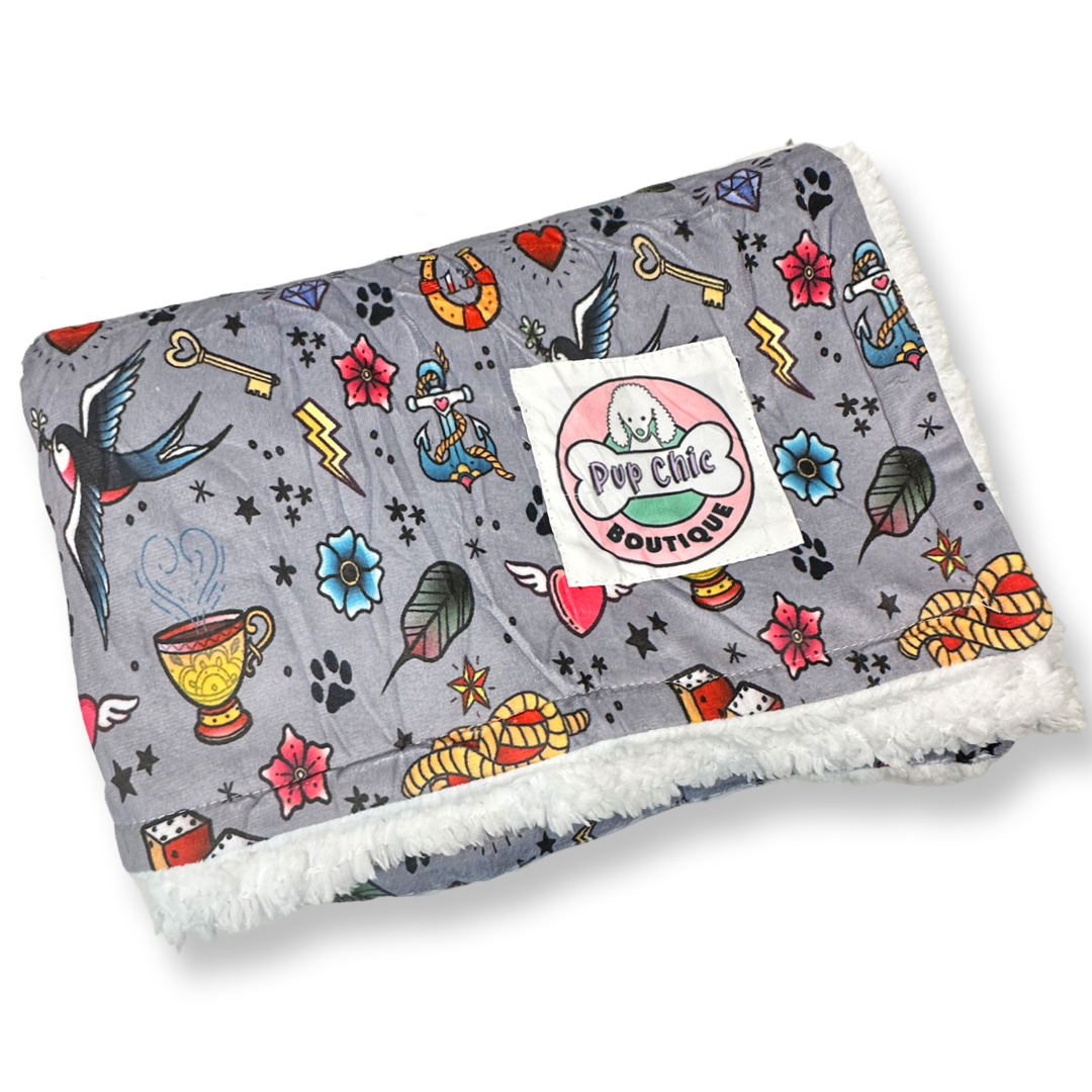 Artful Dogster blanket LARGE - fleece dog blanket - Pup Chic Boutique