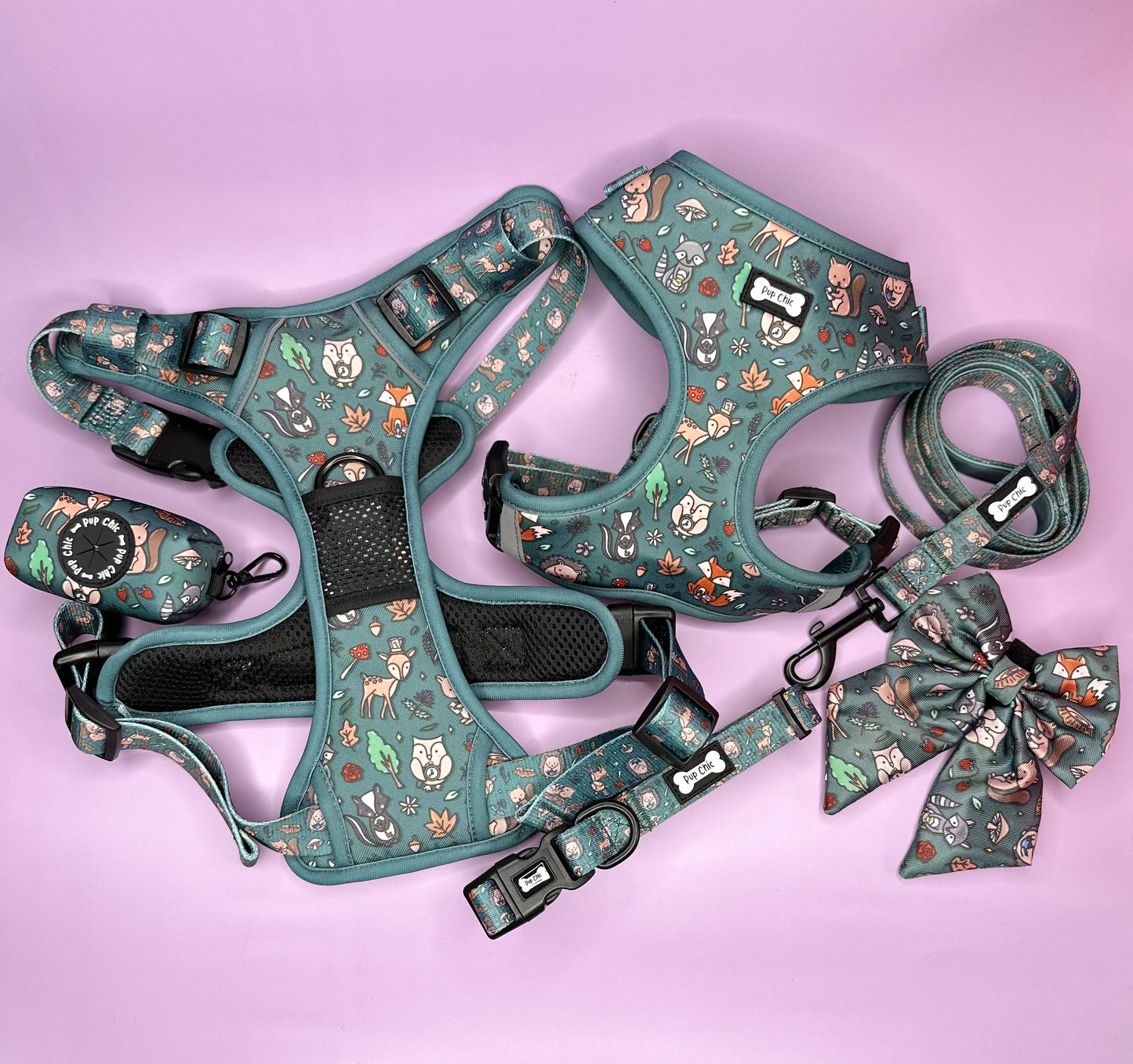 Autumn Wonderland Adjustable Dog Harness - Alice in Wonderland dog harness