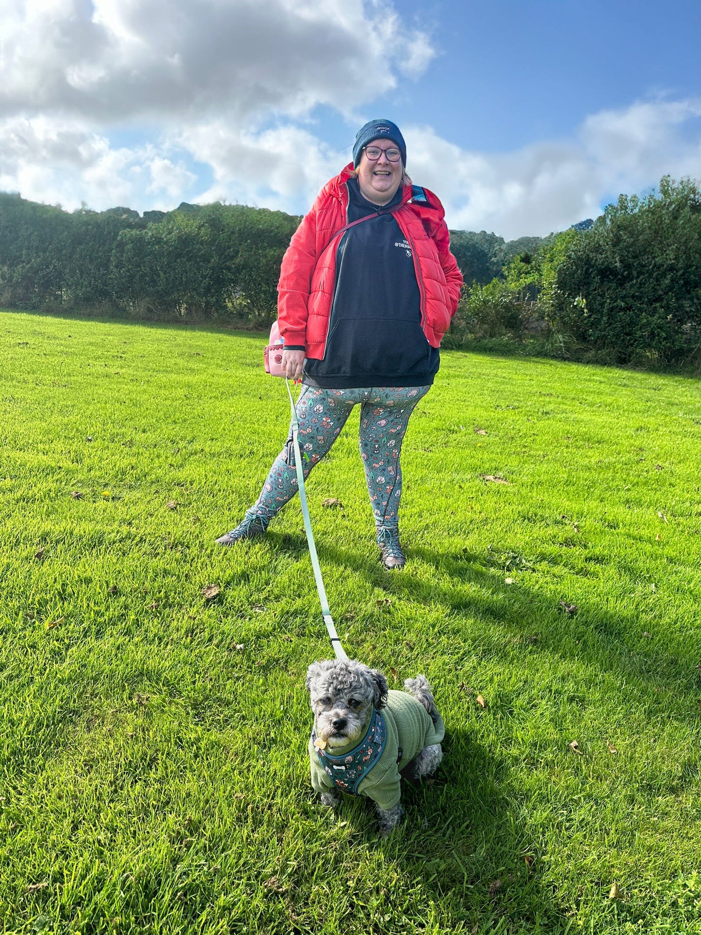 Autumn Wonderland matching leggings - dog walking leggings