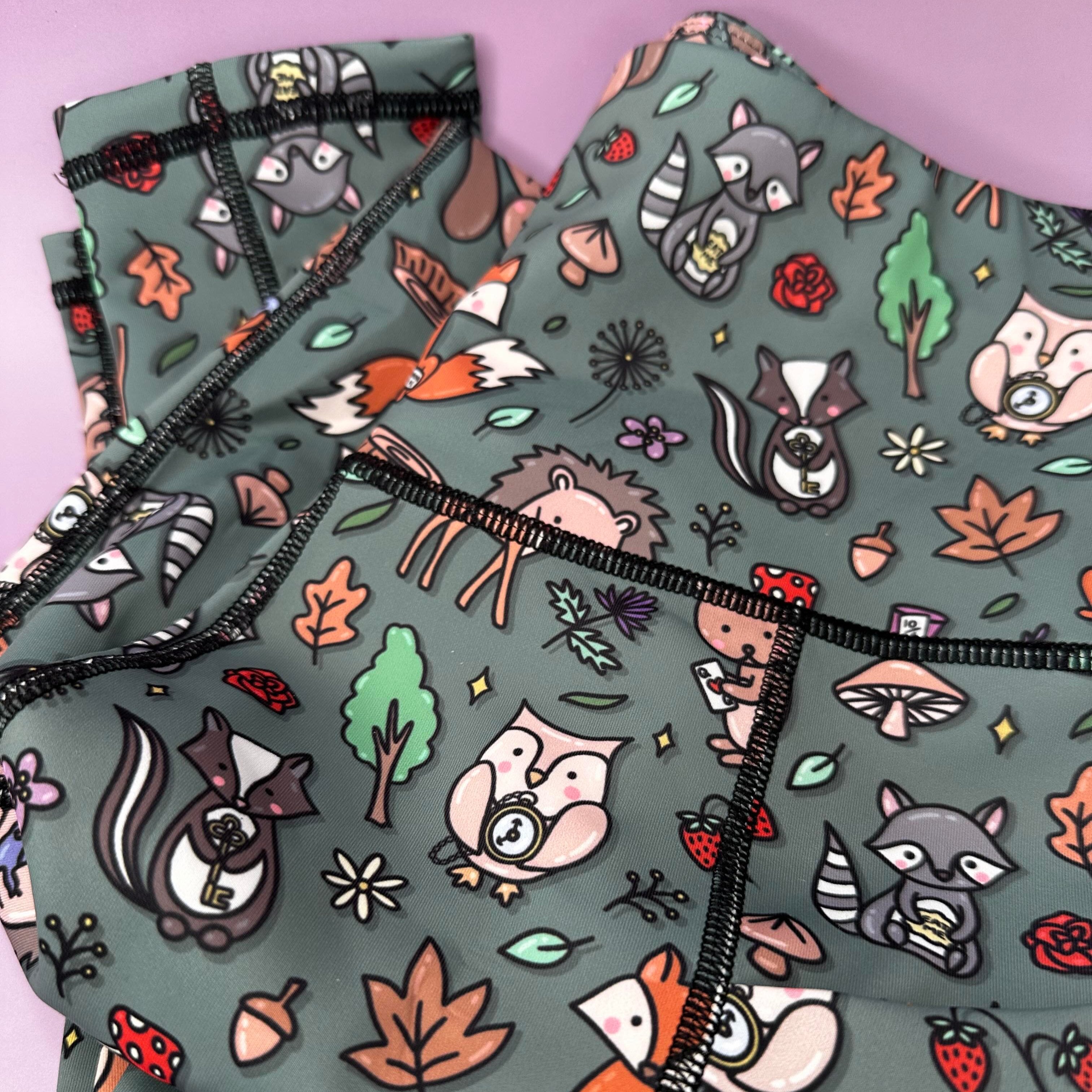 Woodland Wonderland matching leggings - dog walking leggings