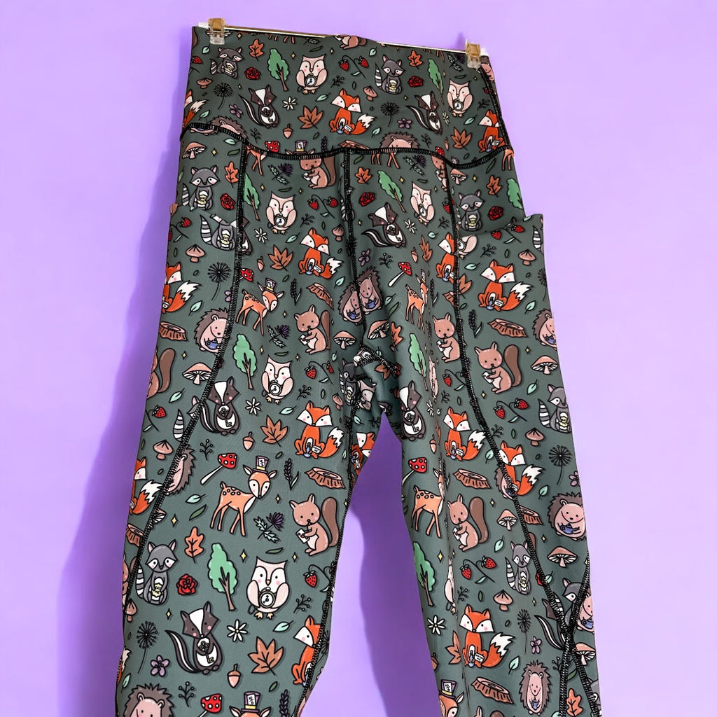 Woodland Wonderland matching leggings - dog walking leggings