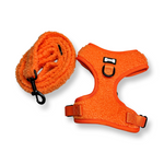 Autumn Sun orange fleece harness - adjustable dog harness