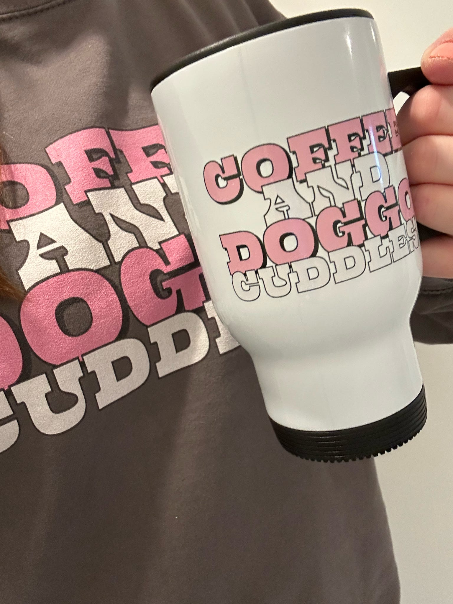 Coffee and doggo cuddles Travel Mug