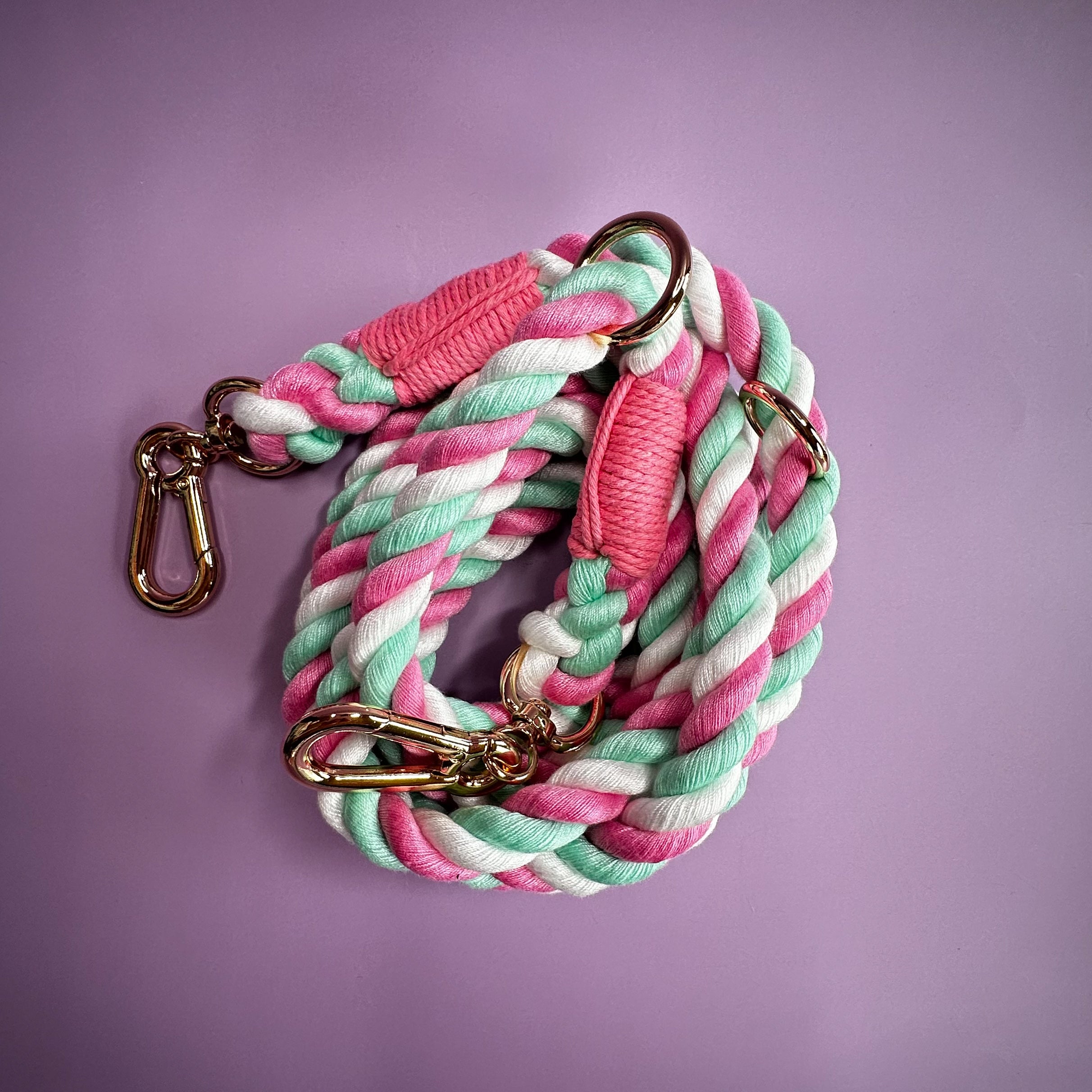 Cherry Blossom Multi-use 7ft Rope Dog Lead - hands free leash - training lead - Pup Chic Boutique