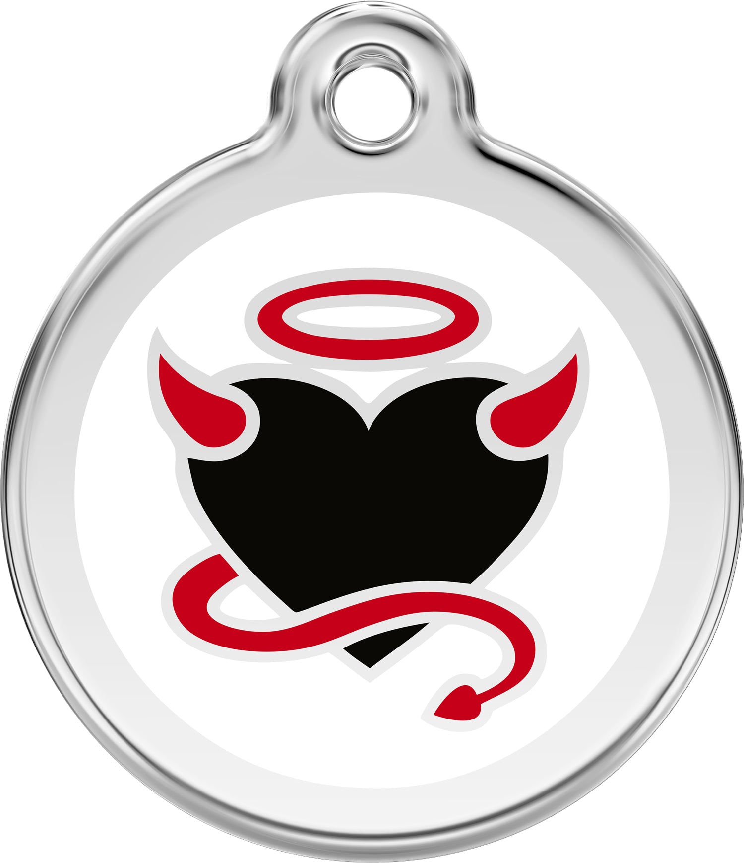 Devil Heart Dog ID Tag – Personalised Engraved Tag for Pets
