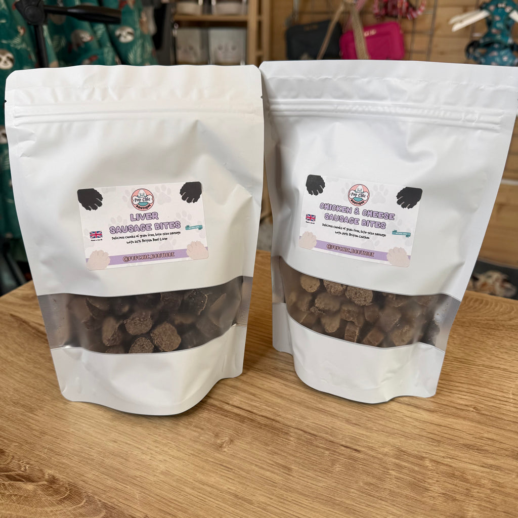 Chicken & Cheese sausage bites dog treats - grain free