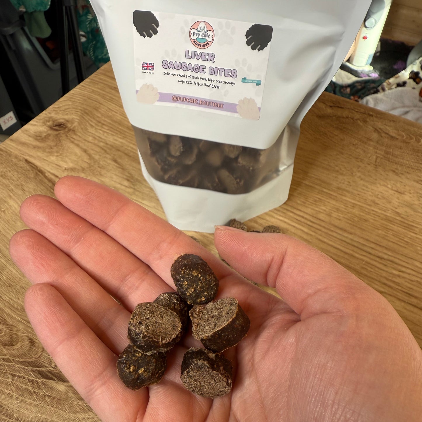 Liver sausage bites - grain free dog treats