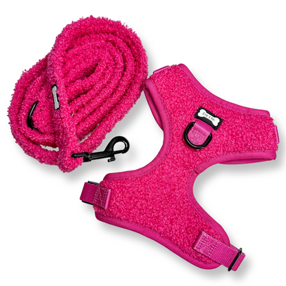 Hot Stuff pink fleece 5ft dog lead - Pup Chic Boutique