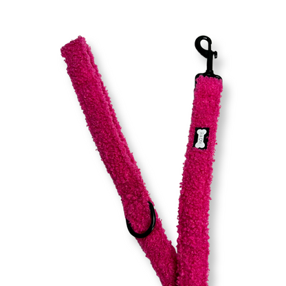 Hot Stuff pink fleece 5ft dog lead - Pup Chic Boutique