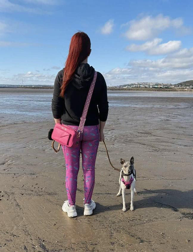Peacock Power matching leggings - patterned grooming dog walking leggings