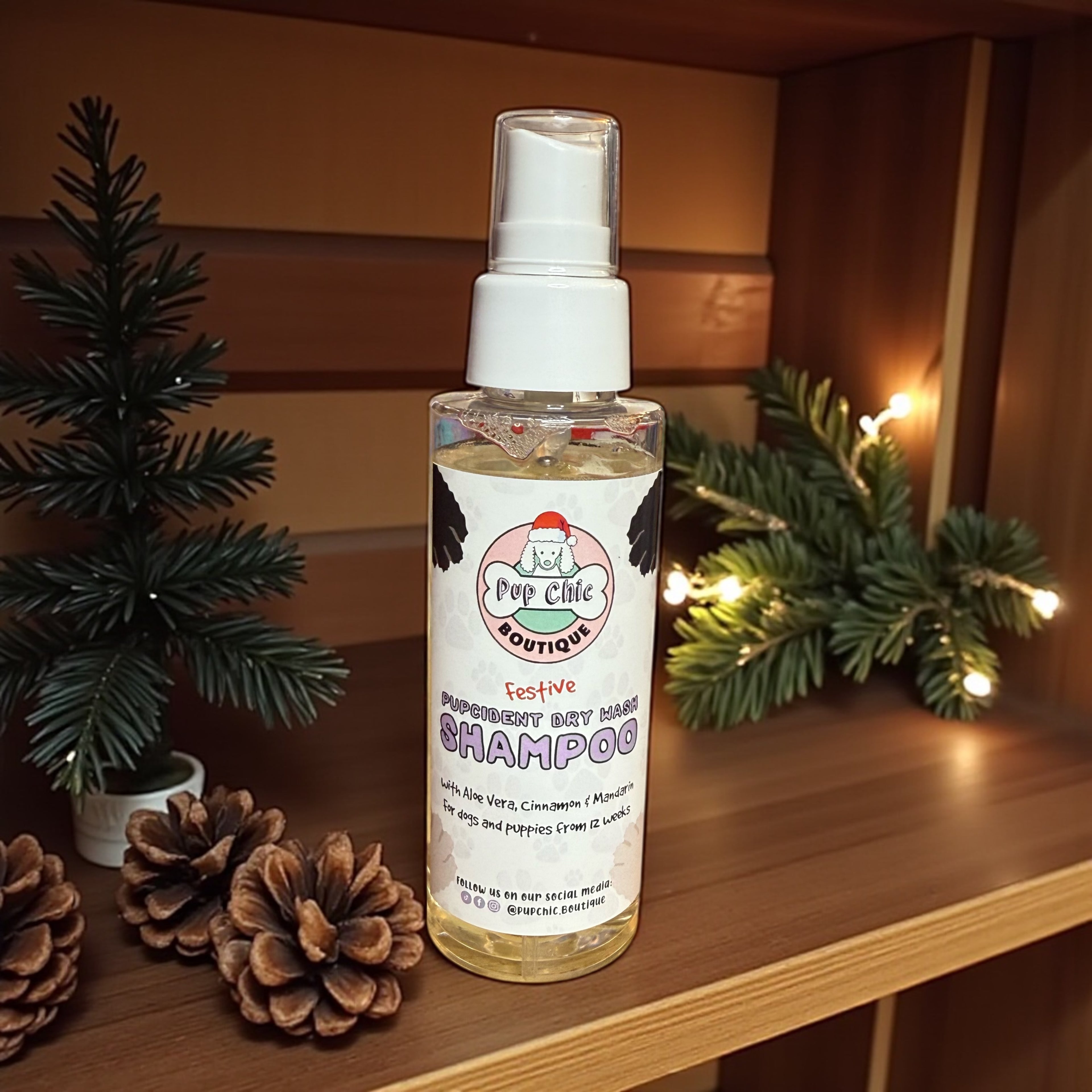 Limited Edition Festive Pupcident Dry Wash Shampoo – Cinnamon & Mandarin with Aloe Vera 🎄