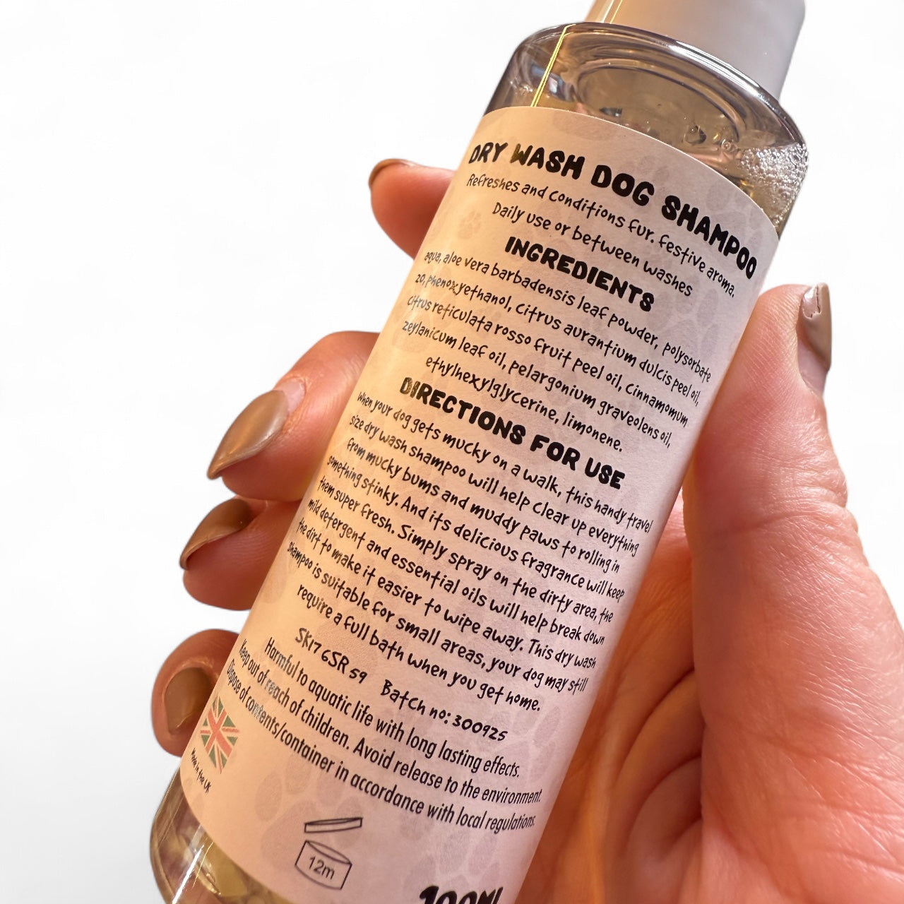 Limited Edition Festive Pupcident Dry Wash Shampoo – Cinnamon & Mandarin with Aloe Vera 🎄