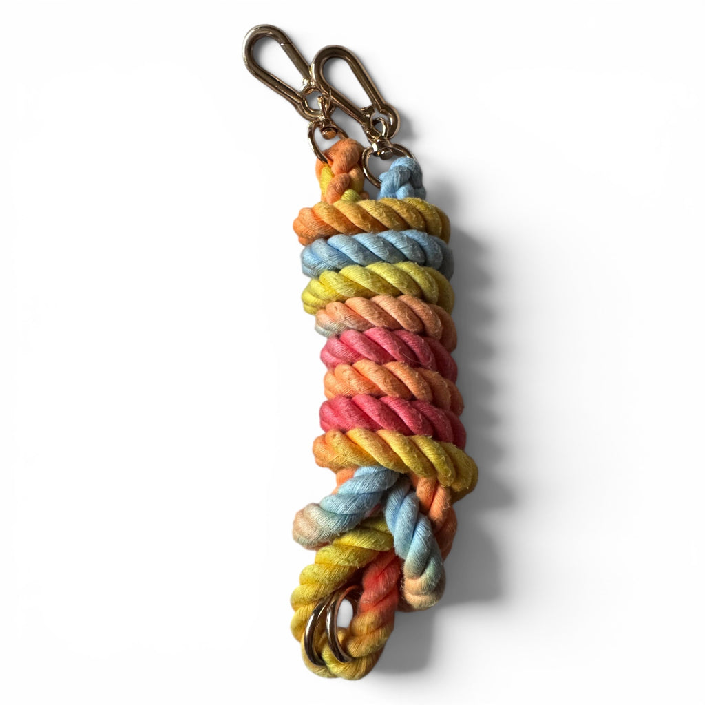 Rainbow Multi-Use 7ft Rope Dog Lead – Vibrant, Versatile, and Durable