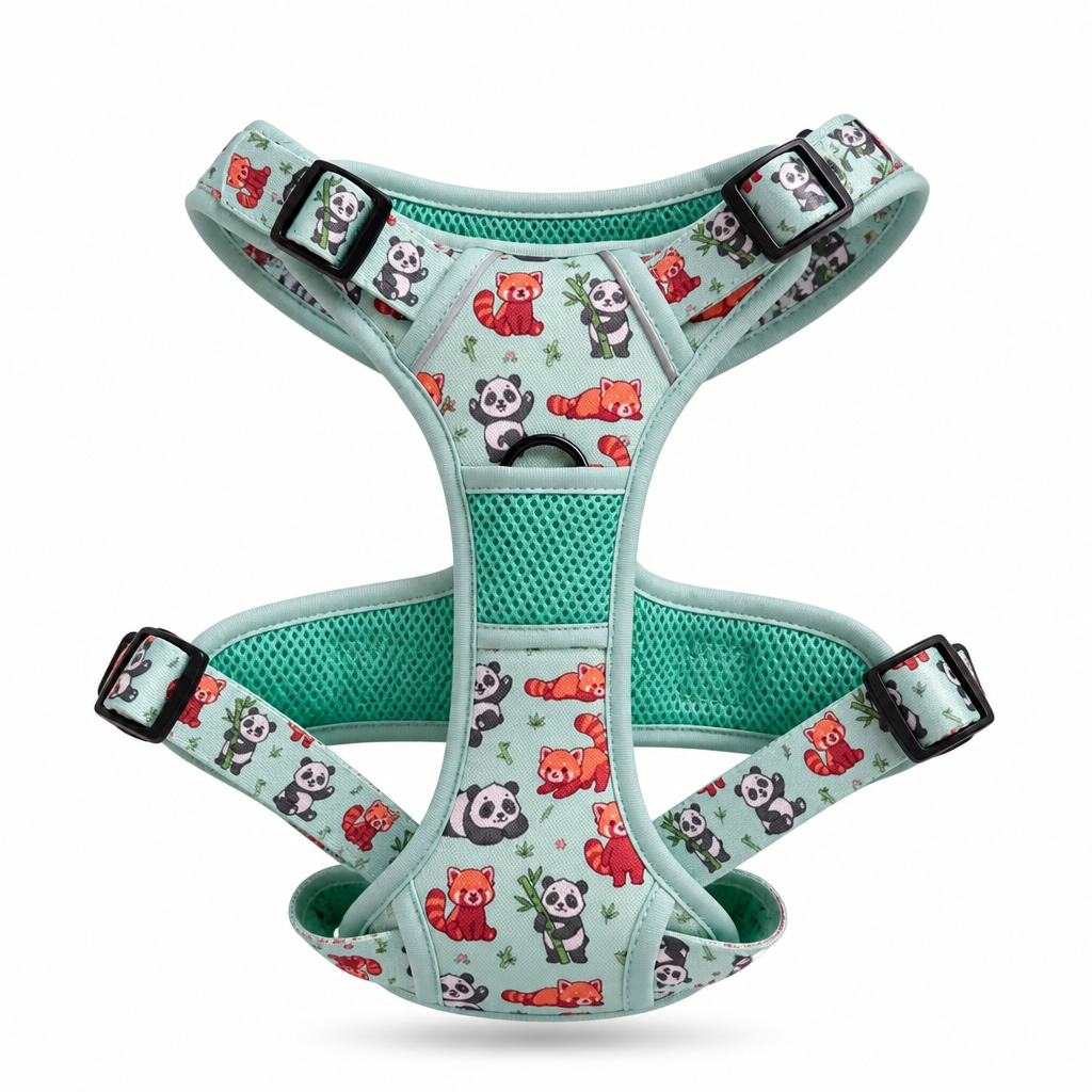 Panda Paradise Tactical harness, standard collar & lead bundle
